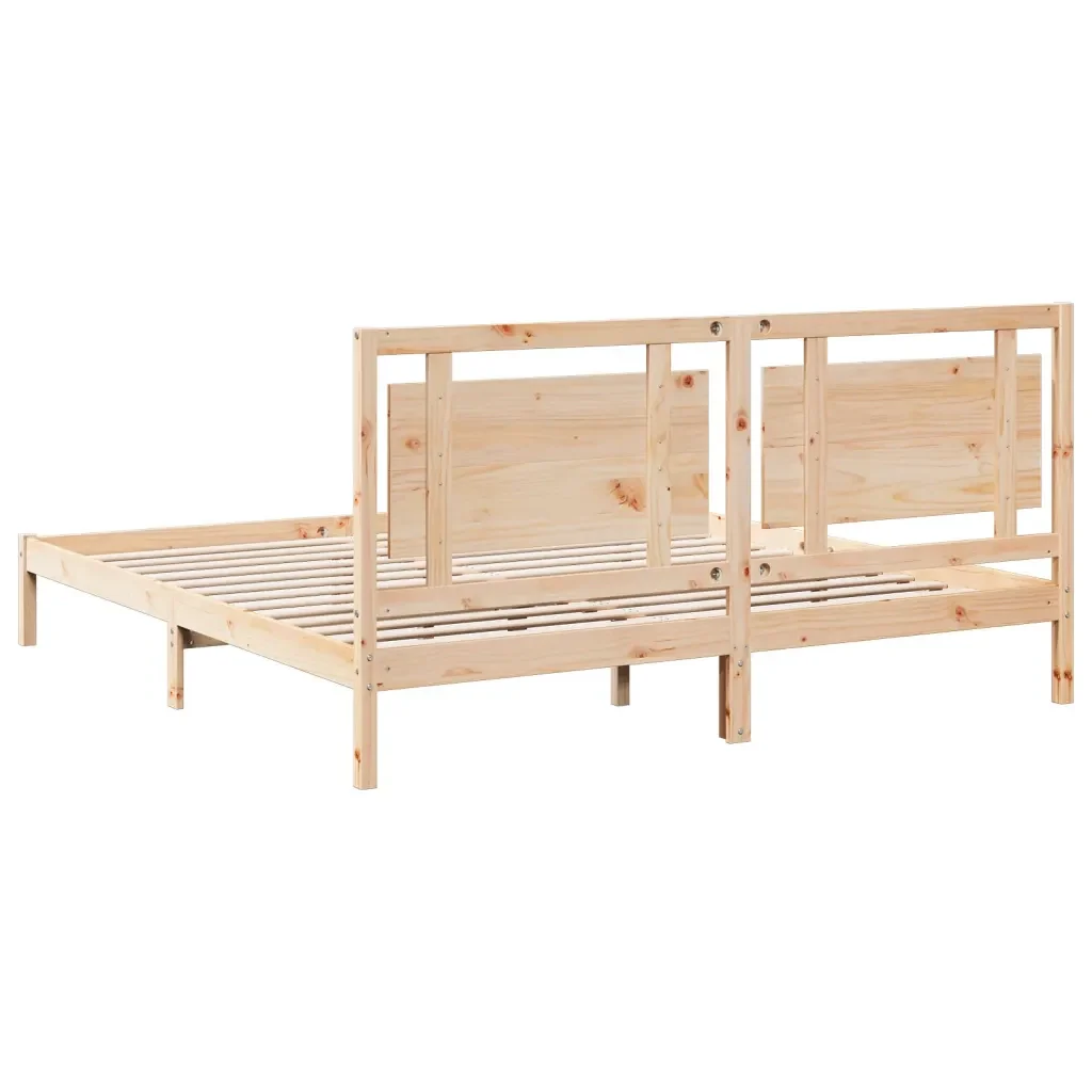 Letto matrimoniale | Letto per adulti | Giroletto Extra Lungo senza Materasso 200x220 cm Legno Massello - Image 6
