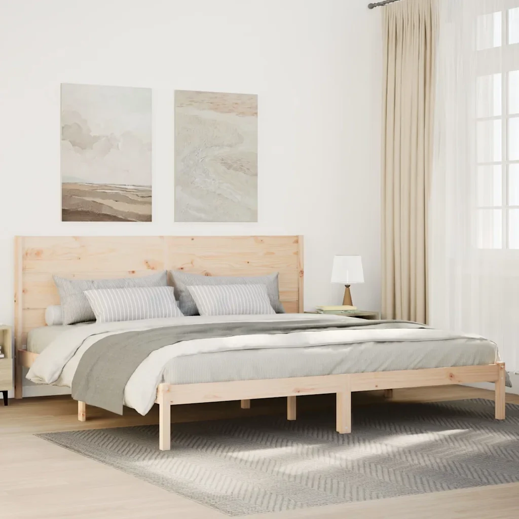 Letto matrimoniale | Letto per adulti | Giroletto Extra Lungo senza Materasso 200x220 cm Legno Massello - Image 2