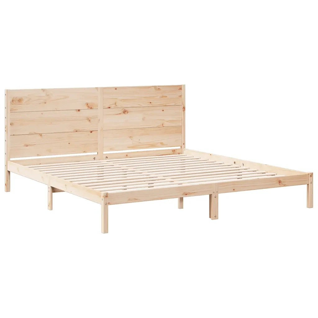 Letto matrimoniale | Letto per adulti | Giroletto Extra Lungo senza Materasso 200x220 cm Legno Massello - Image 3
