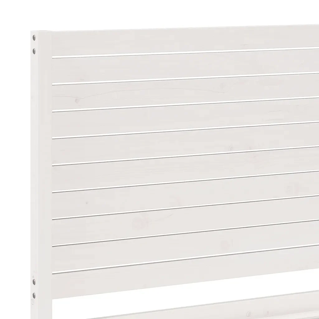 Letto matrimoniale | Letto per adulti | Giroletto Extra Lungo senza Materasso Bianco 140x220cm Massello - Image 7