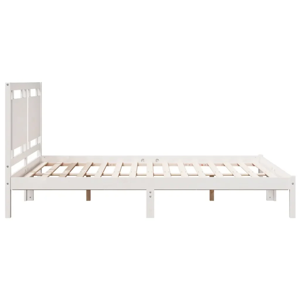 Letto matrimoniale | Letto per adulti | Giroletto Extra Lungo senza Materasso Bianco 160x220cm Massello - Image 5