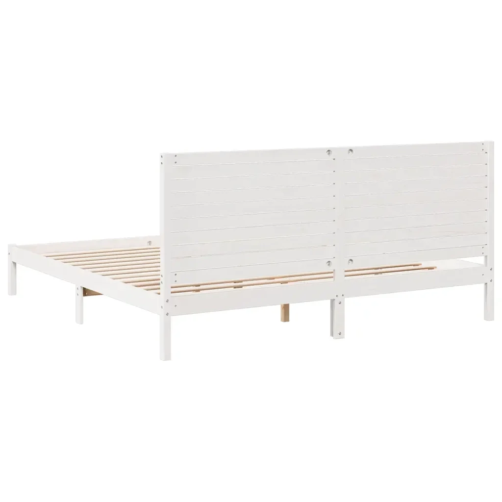 Letto matrimoniale | Letto per adulti | Giroletto Extra Lungo senza Materasso Bianco 200x220cm Massello - Image 6