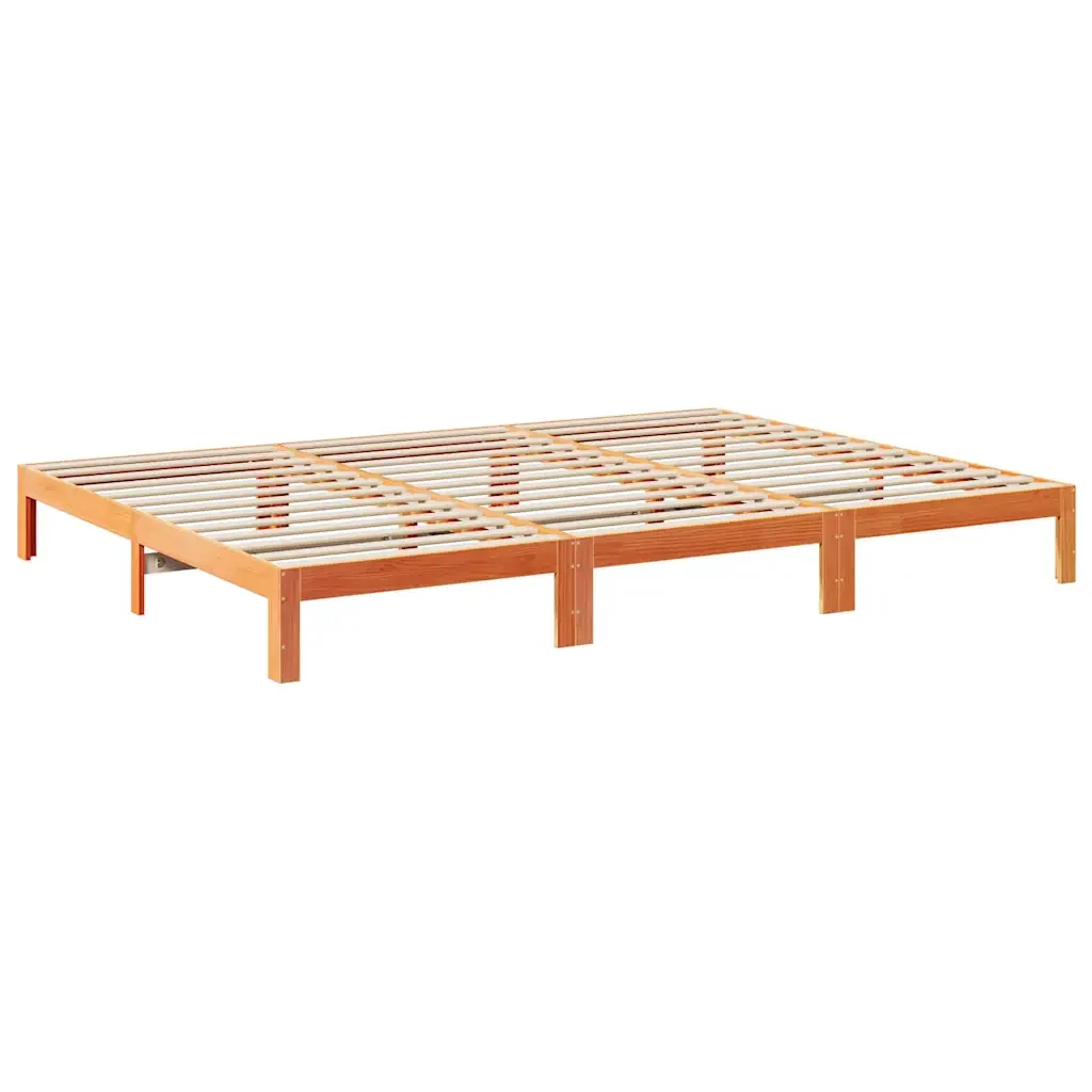 Letto matrimoniale | Letto per adulti | Giroletto Familiare senza Materasso Marrone Cera 240x200 cm - Image 6