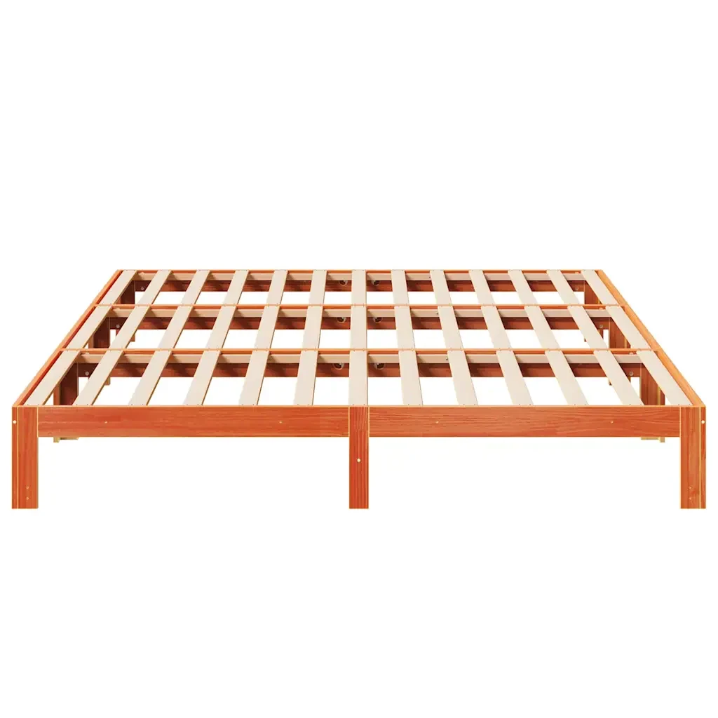 Letto matrimoniale | Letto per adulti | Giroletto Familiare senza Materasso Marrone Cera 240x200 cm - Image 8
