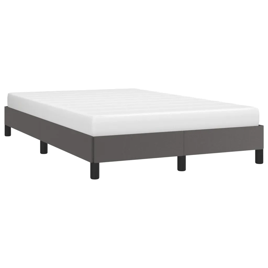 Letto matrimoniale | Letto per adulti | Giroletto Grigio 120x200 cm in Similpelle - Image 4
