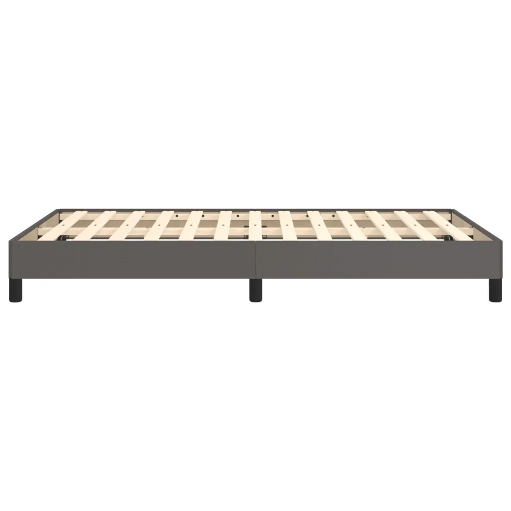 Letto matrimoniale | Letto per adulti | Giroletto Grigio 120x200 cm in Similpelle - Image 6