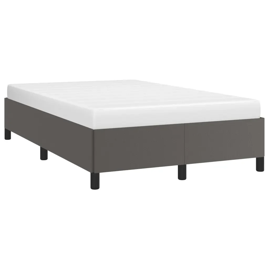 Letto matrimoniale | Letto per adulti | Giroletto Grigio 120x200 cm in Similpelle - Image 3