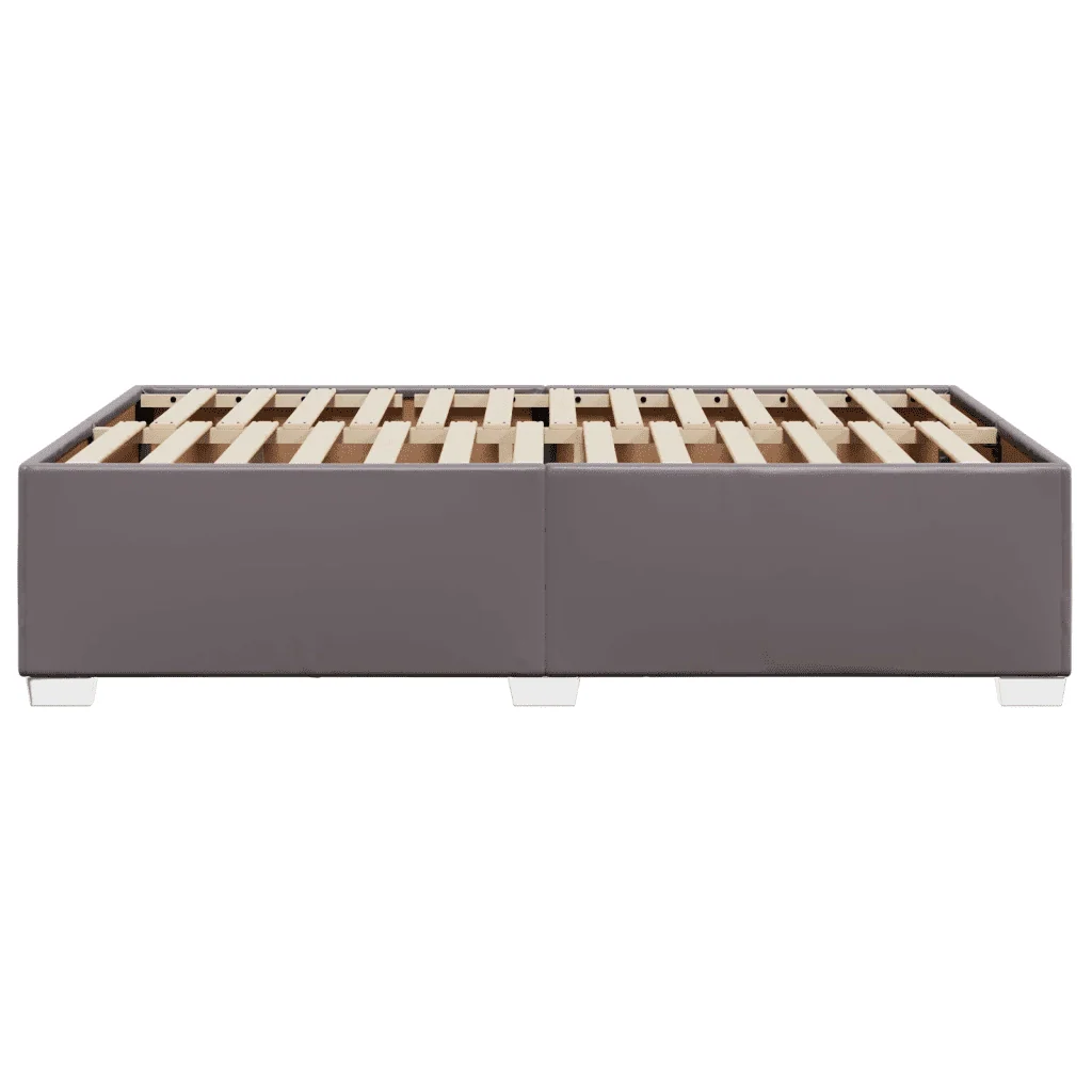 Letto matrimoniale | Letto per adulti | Giroletto Grigio 120x200 cm in Similpelle - Image 5
