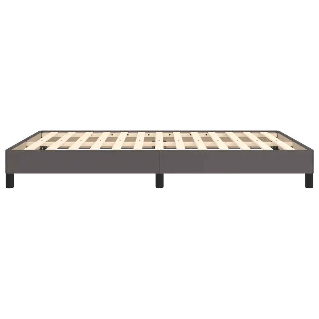 Letto matrimoniale | Letto per adulti | Giroletto Grigio 140x190 cm in Similpelle - Image 6