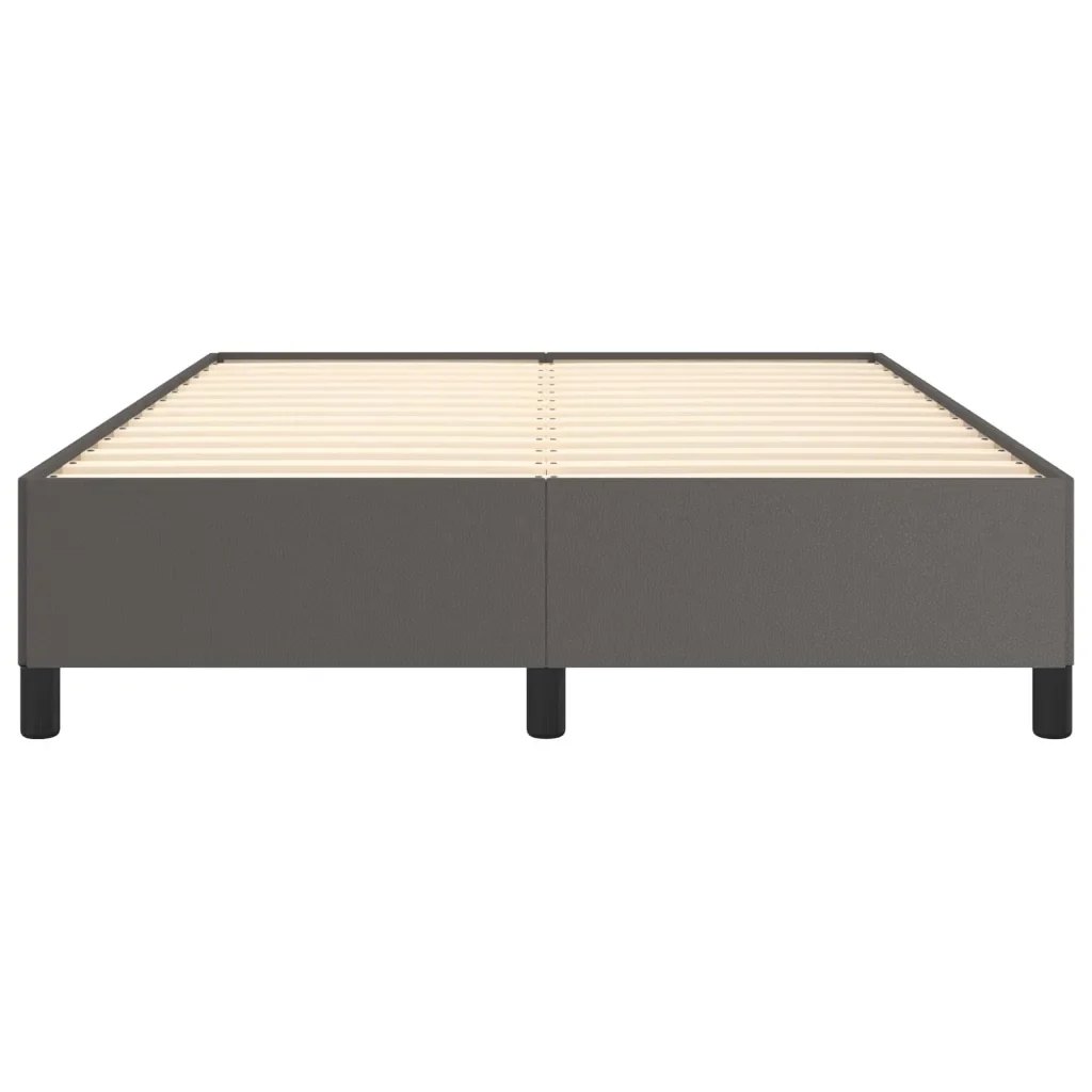 Letto matrimoniale | Letto per adulti | Giroletto Grigio 140x200 cm in Similpelle - Image 5