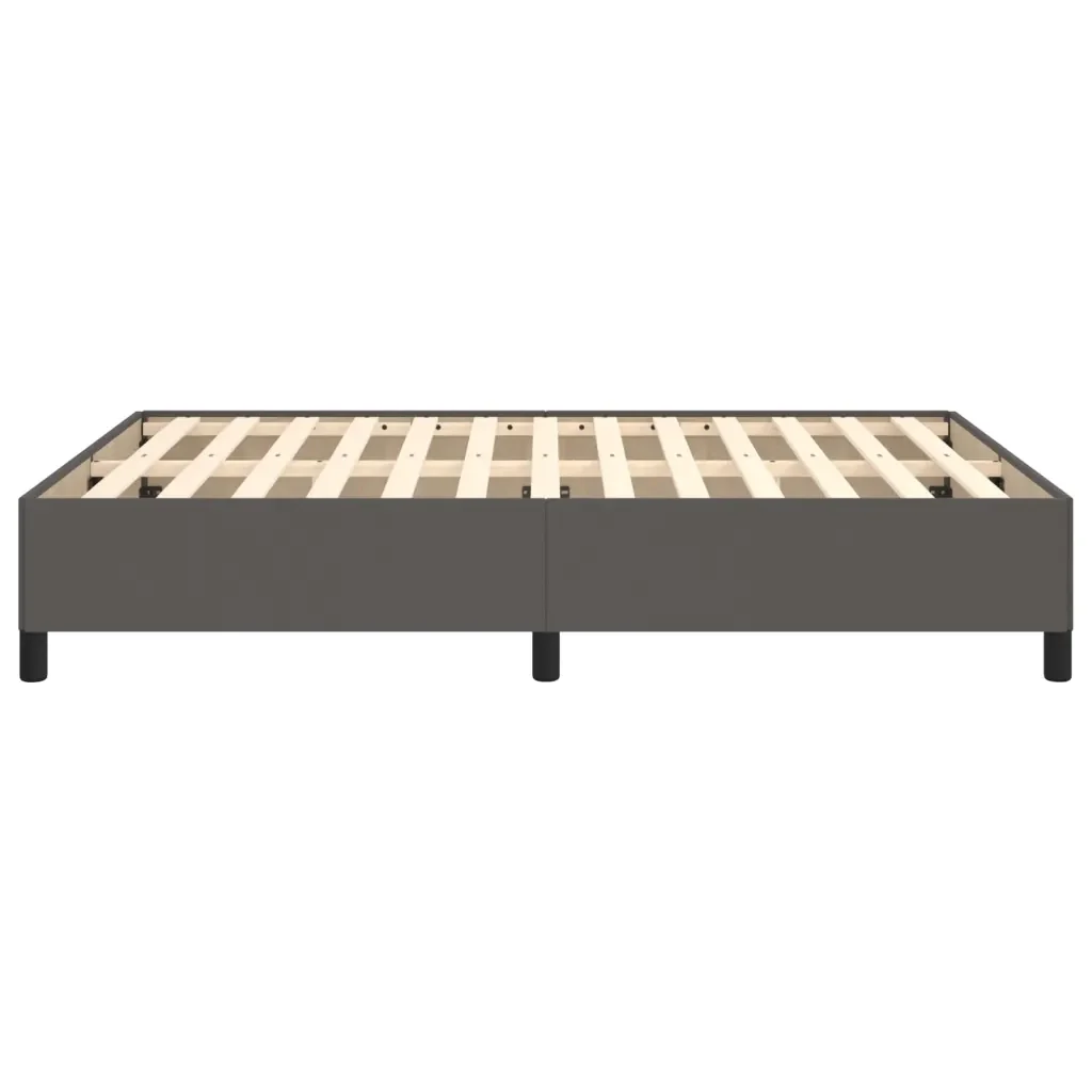 Letto matrimoniale | Letto per adulti | Giroletto Grigio 140x200 cm in Similpelle - Image 6