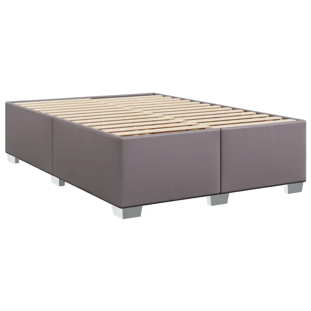 Letto matrimoniale | Letto per adulti | Giroletto Grigio 140x200 cm in Similpelle - Image 4
