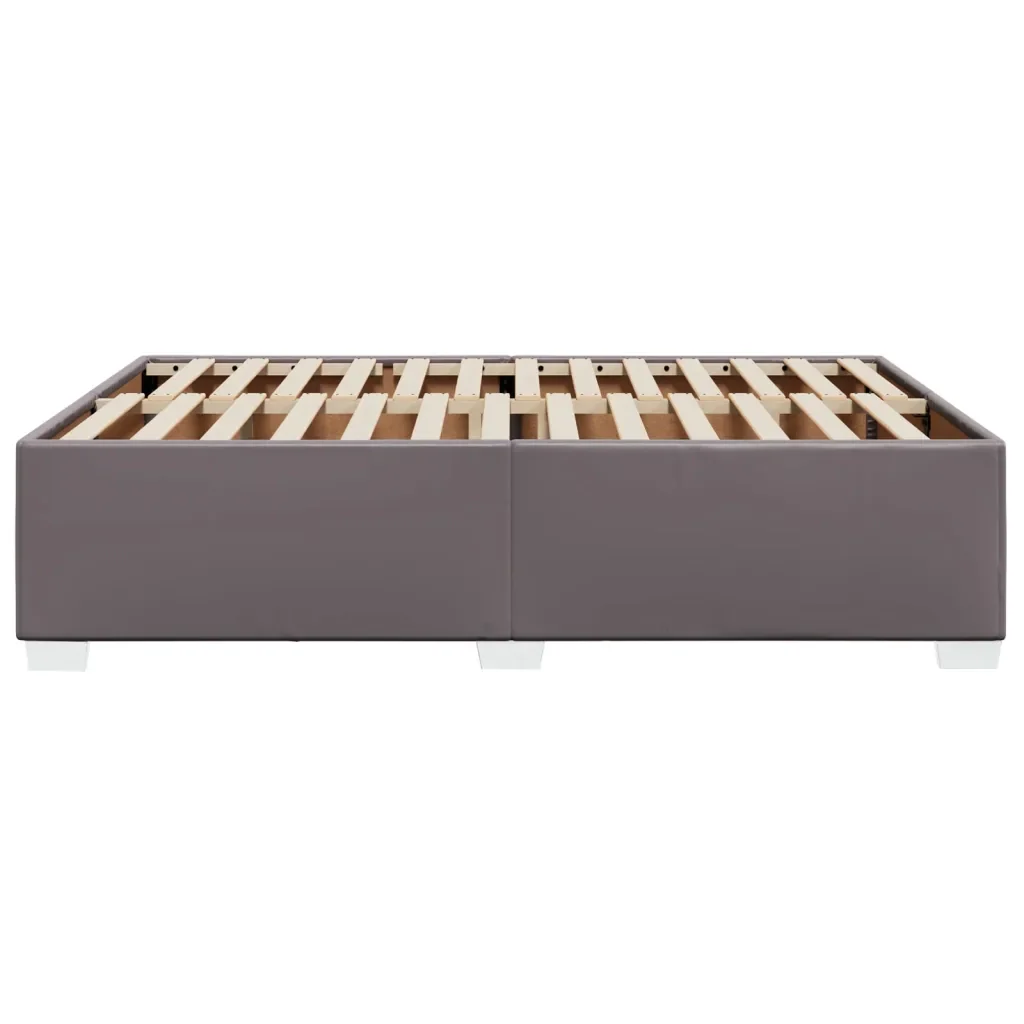 Letto matrimoniale | Letto per adulti | Giroletto Grigio 140x200 cm in Similpelle - Image 5