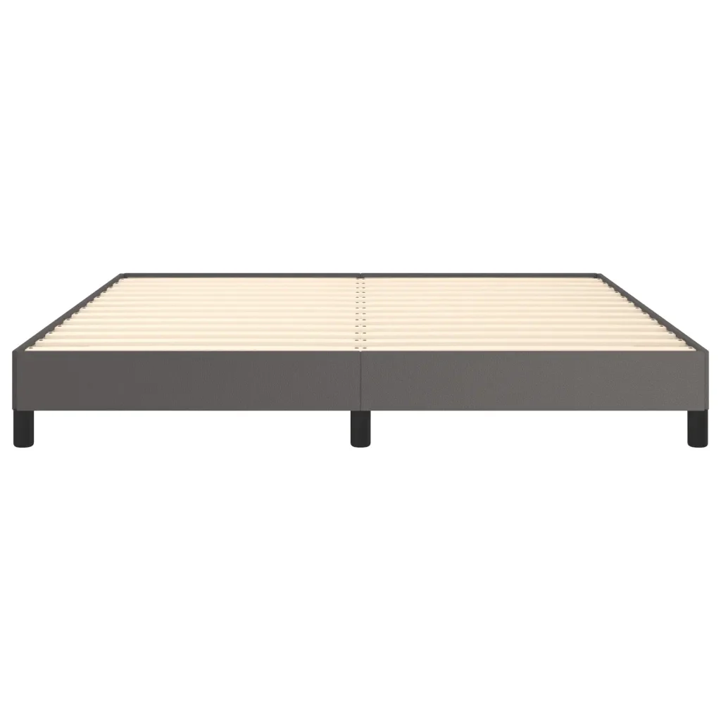Letto matrimoniale | Letto per adulti | Giroletto Grigio 160x200 cm in Similpelle - Image 5