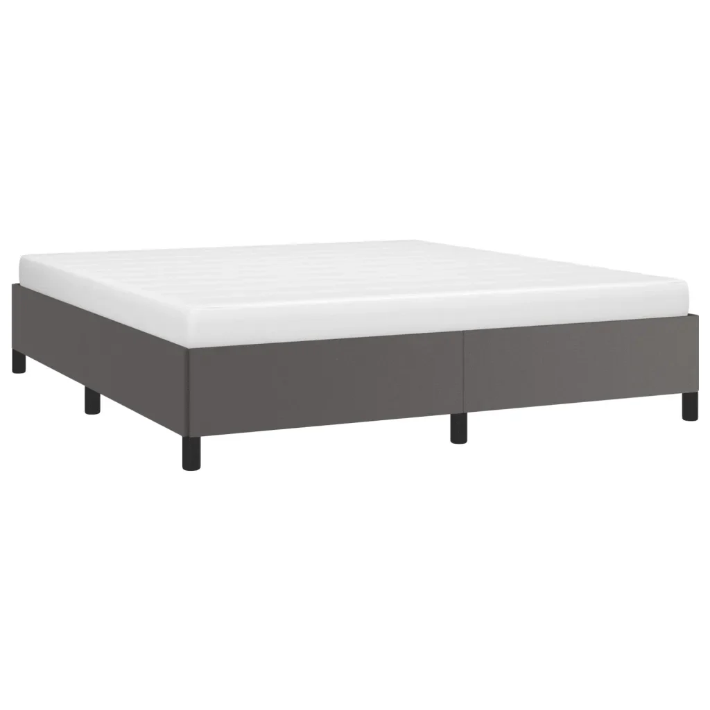 Letto matrimoniale | Letto per adulti | Giroletto Grigio 160x200 cm in Similpelle - Image 3