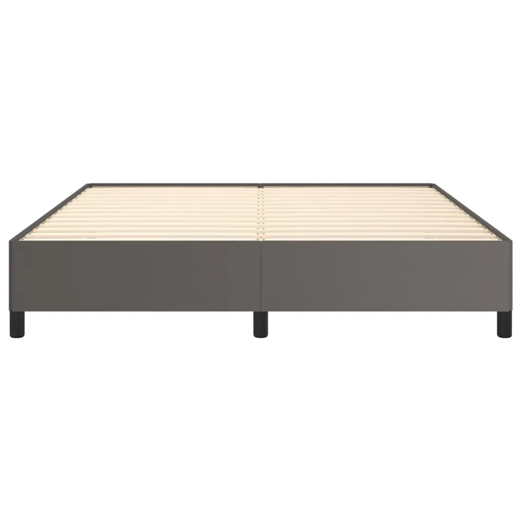 Letto matrimoniale | Letto per adulti | Giroletto Grigio 160x200 cm in Similpelle - Image 5