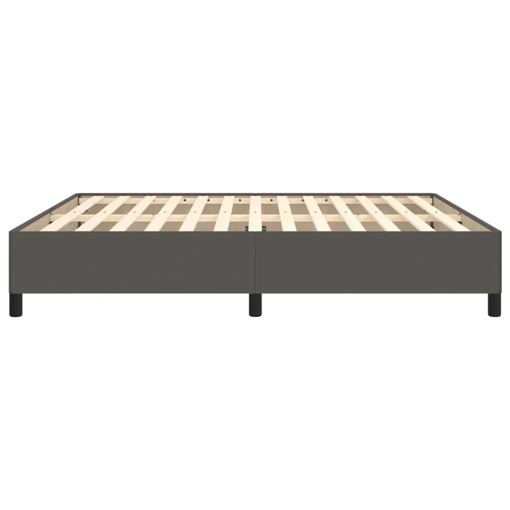 Letto matrimoniale | Letto per adulti | Giroletto Grigio 160x200 cm in Similpelle - Image 6