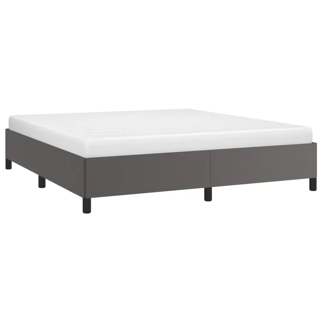 Letto matrimoniale | Letto per adulti | Giroletto Grigio 180x200 cm in Similpelle - Image 3