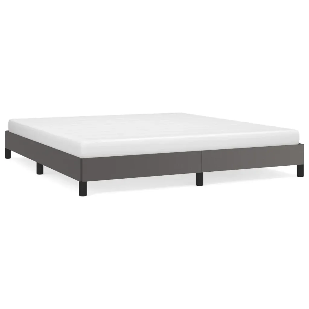 Letto matrimoniale | Letto per adulti | Giroletto Grigio 180x200 cm in Similpelle