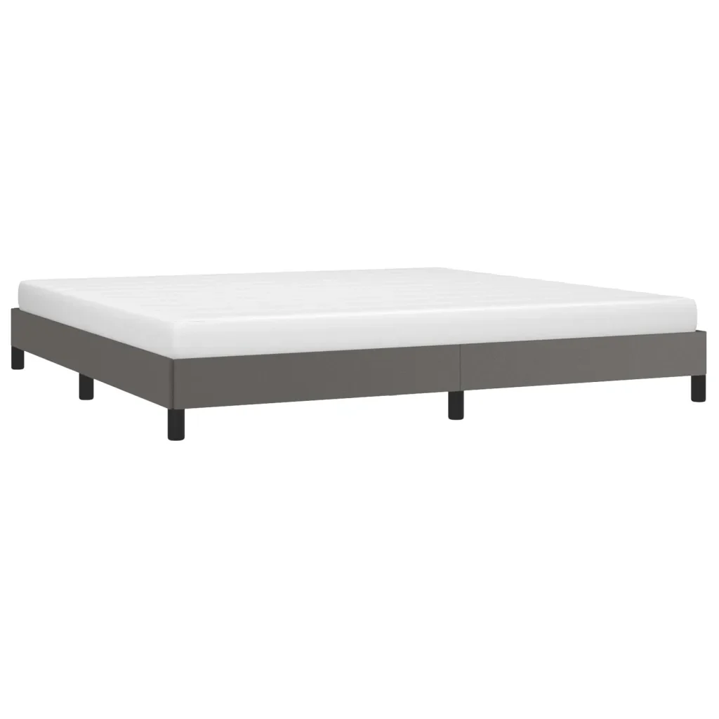 Letto matrimoniale | Letto per adulti | Giroletto Grigio 200x200 cm in Similpelle - Image 3