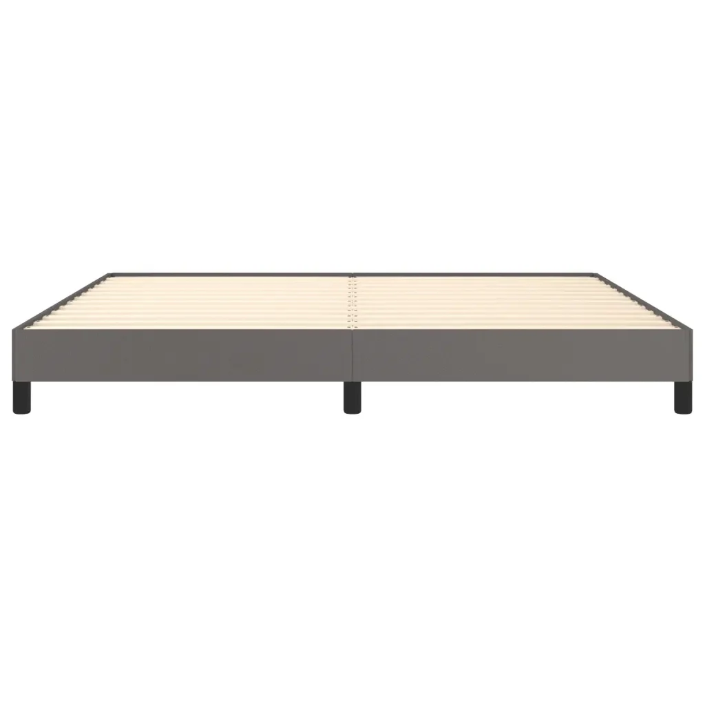 Letto matrimoniale | Letto per adulti | Giroletto Grigio 200x200 cm in Similpelle - Image 5