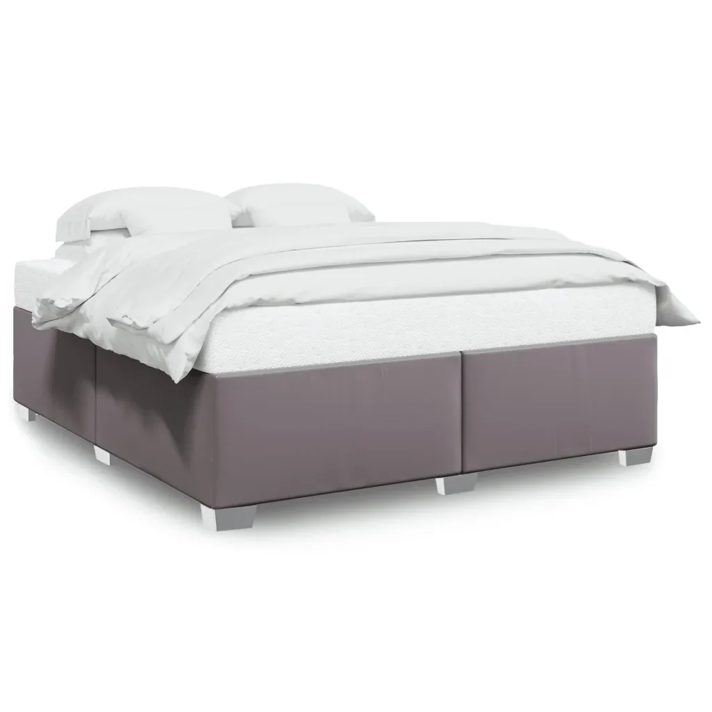 Letto matrimoniale | Letto per adulti | Giroletto Grigio 200x200 cm in Similpelle