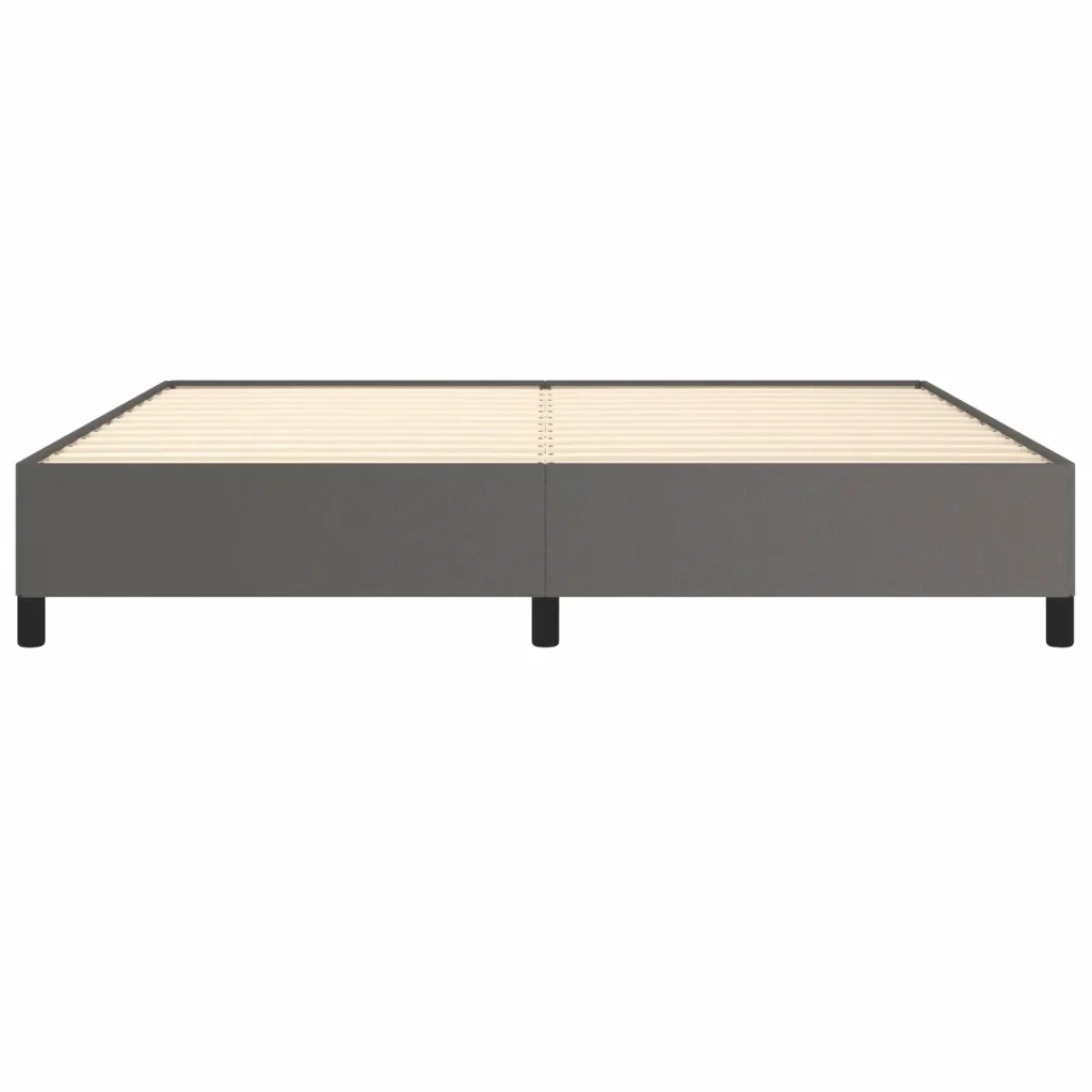 Letto matrimoniale | Letto per adulti | Giroletto Grigio 200x200 cm in Similpelle - Image 5