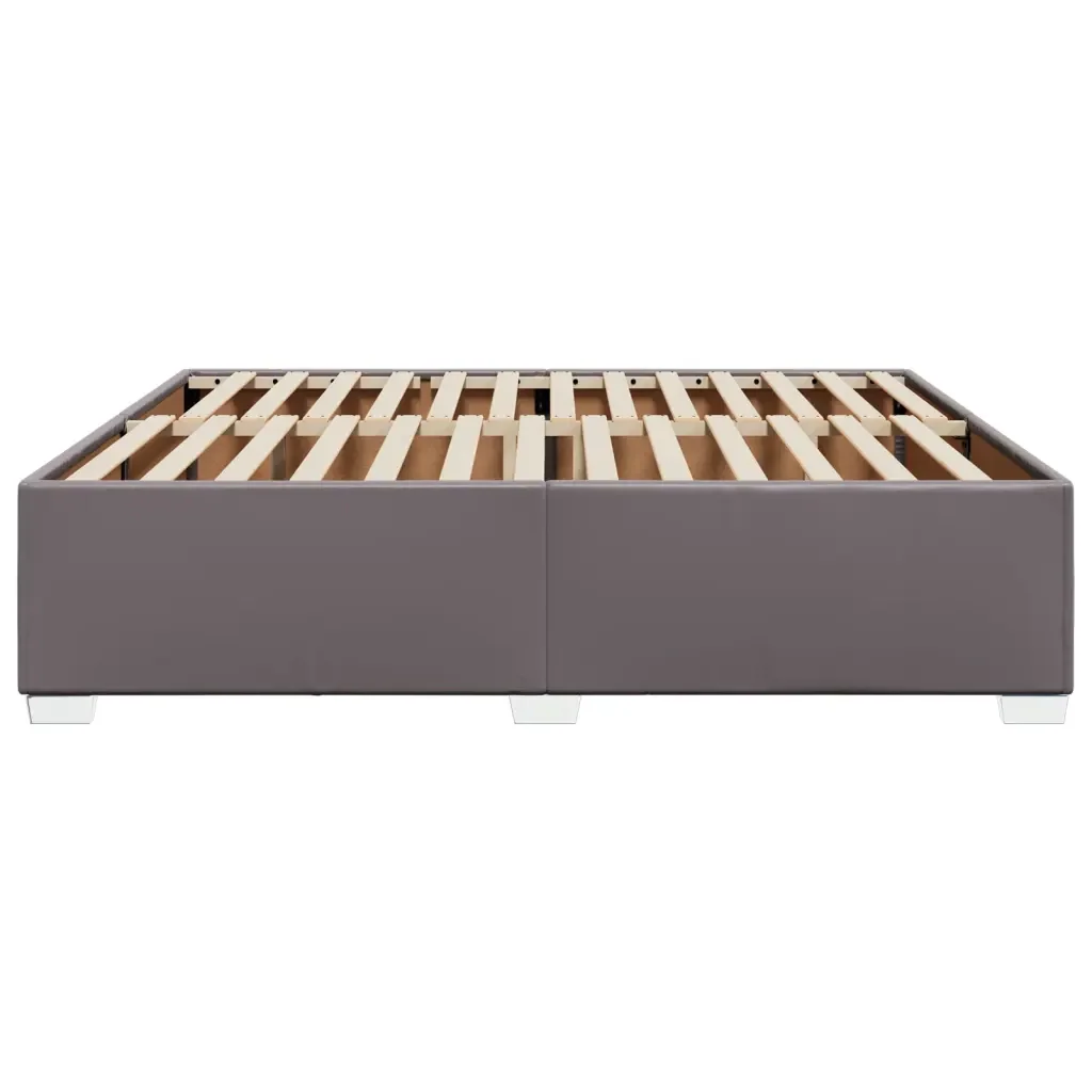 Letto matrimoniale | Letto per adulti | Giroletto Grigio 200x200 cm in Similpelle - Image 5