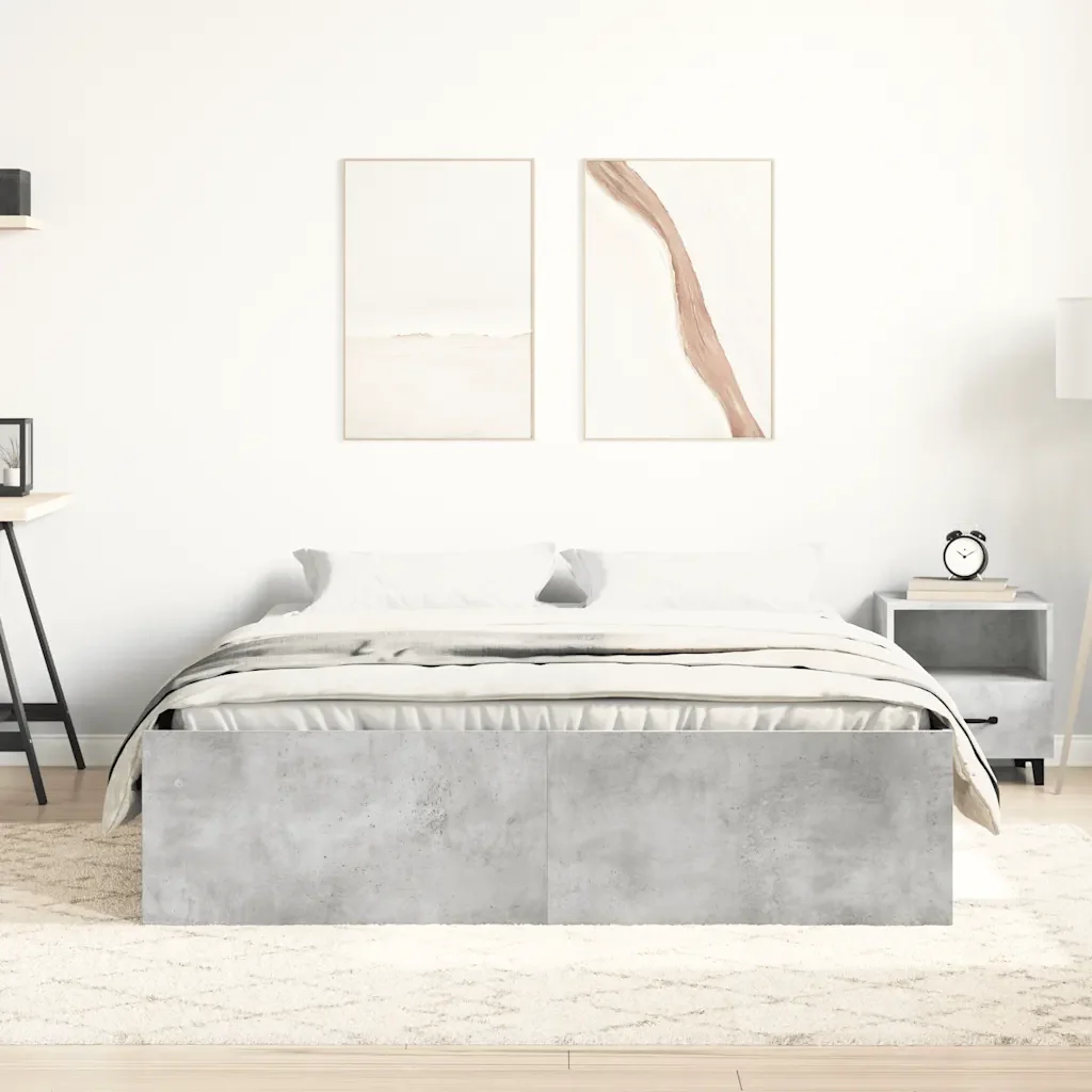 Letto matrimoniale | Letto per adulti | Giroletto Grigio Cemento 120x200 cm - Image 3