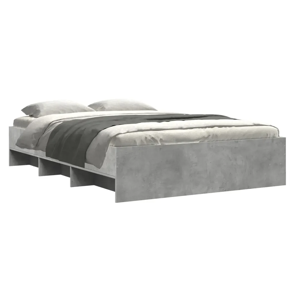 Letto matrimoniale | Letto per adulti | Giroletto Grigio Cemento 120x200 cm in Legno Multistrato - Image 3