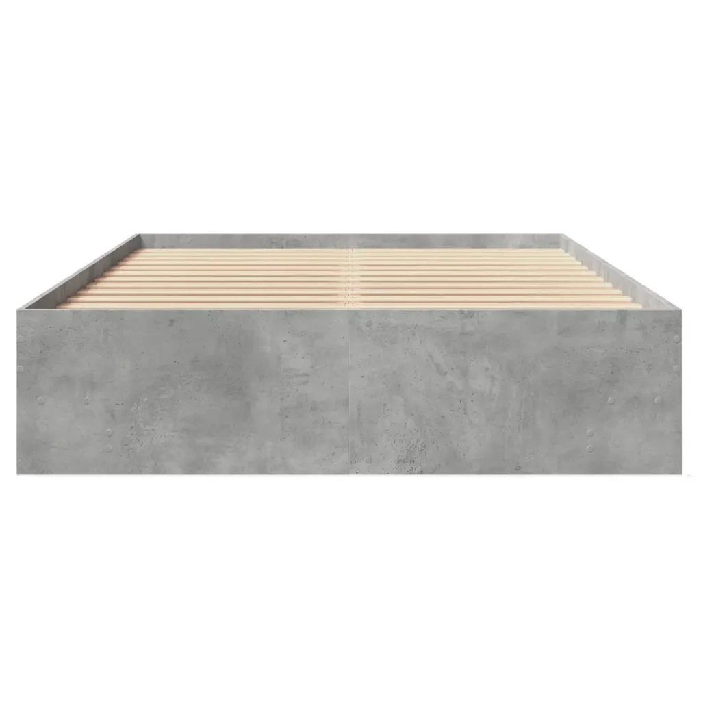 Letto matrimoniale | Letto per adulti | Giroletto Grigio Cemento 120x200 cm in Legno Multistrato - Image 5