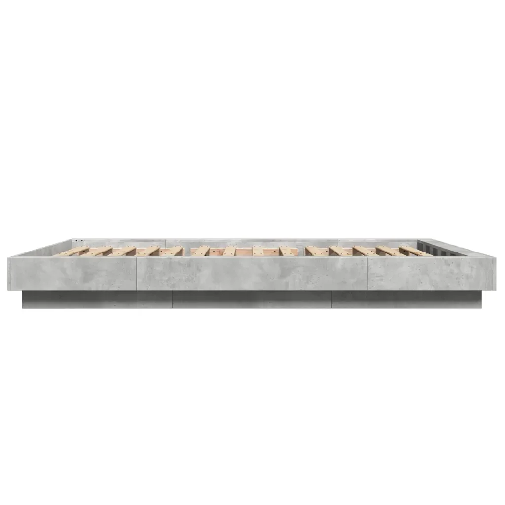Letto matrimoniale | Letto per adulti | Giroletto Grigio Cemento 120x200 cm in Legno Multistrato - Image 5