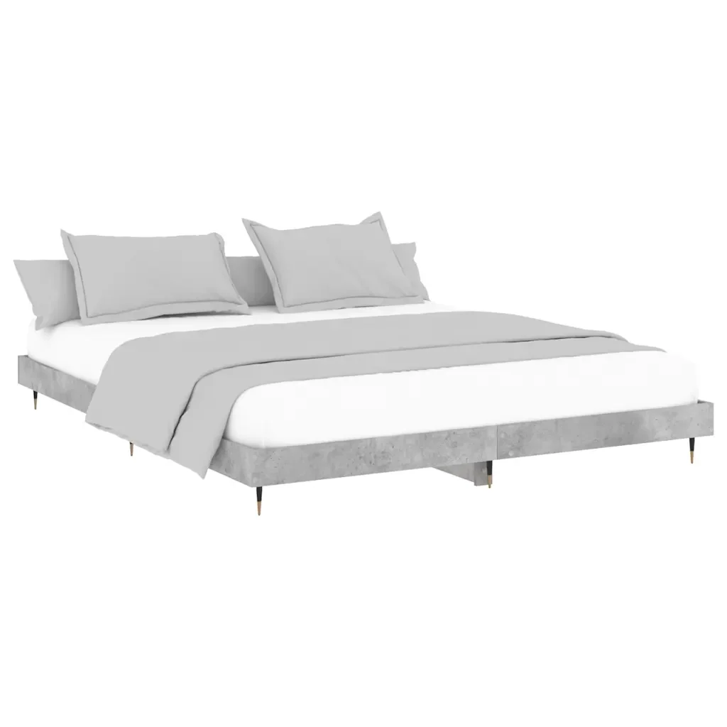 Letto matrimoniale | Letto per adulti | Giroletto Grigio Cemento 120x200 cm in Legno Multistrato - Image 3