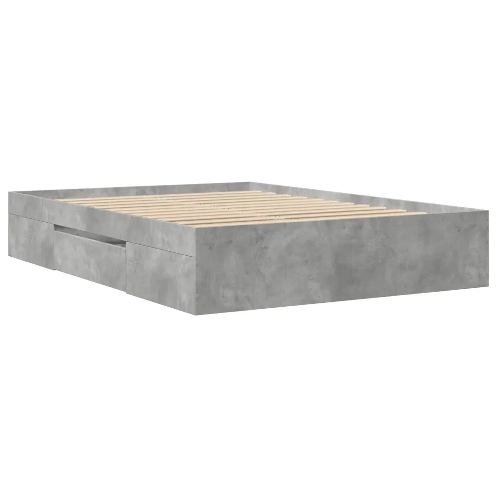 Letto matrimoniale | Letto per adulti | Giroletto Grigio Cemento 120x200 cm in Legno Multistrato - Image 7