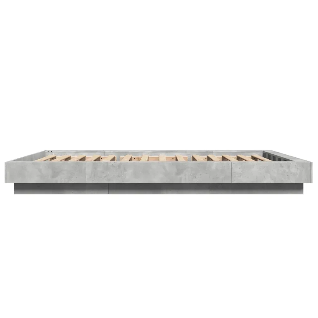Letto matrimoniale | Letto per adulti | Giroletto Grigio Cemento 135x190 cm in Legno Multistrato - Image 5