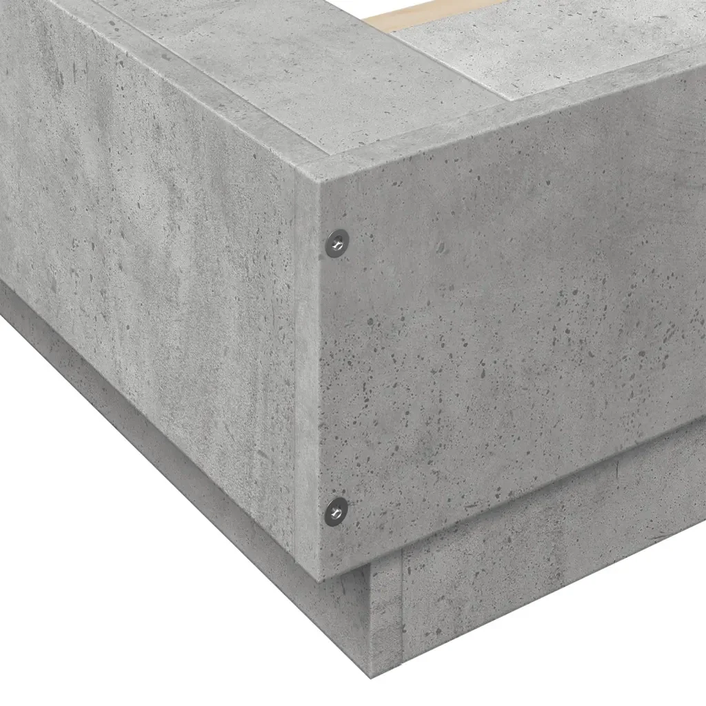 Letto matrimoniale | Letto per adulti | Giroletto Grigio Cemento 135x190 cm in Legno Multistrato - Image 7