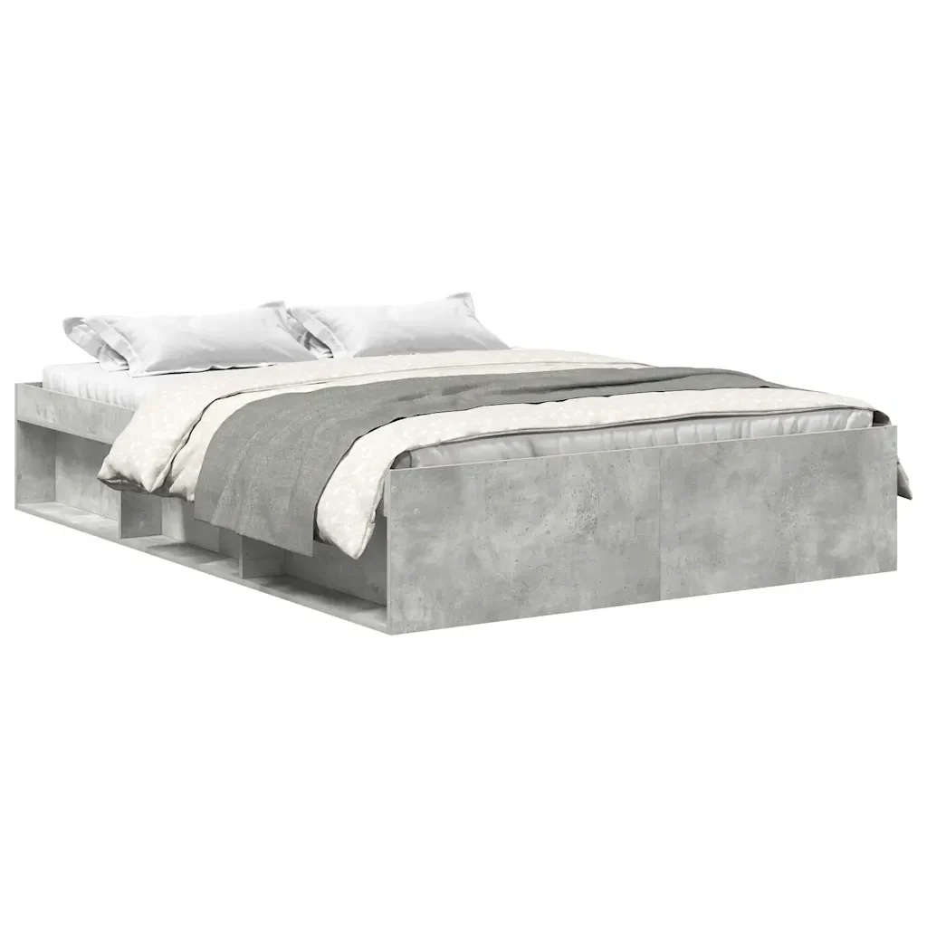 Letto matrimoniale | Letto per adulti | Giroletto Grigio Cemento 140x190 cm