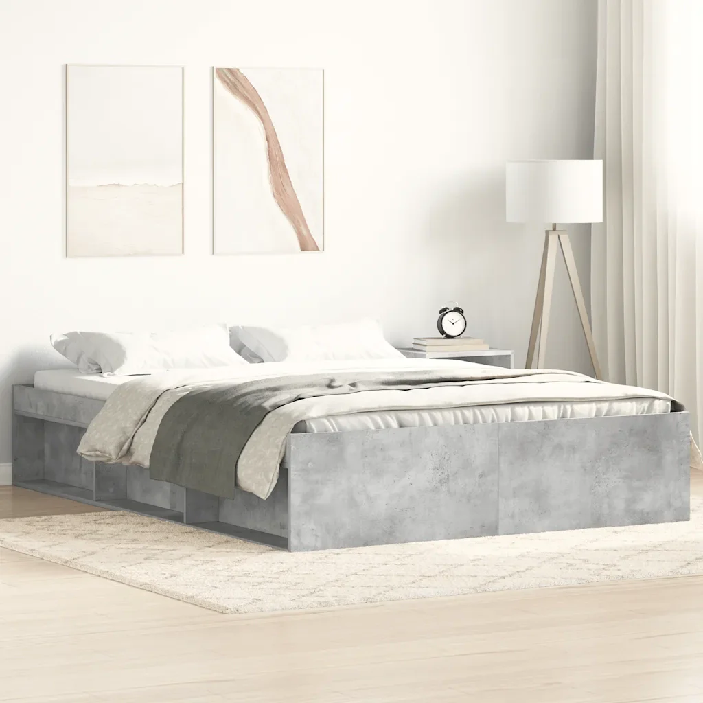 Letto matrimoniale | Letto per adulti | Giroletto Grigio Cemento 140x190 cm - Image 2
