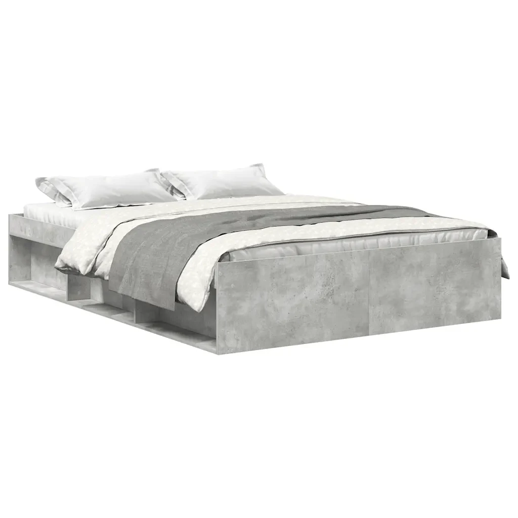 Letto matrimoniale | Letto per adulti | Giroletto Grigio Cemento 140x200 cm