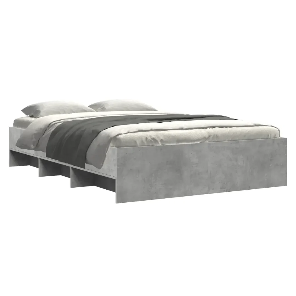 Letto matrimoniale | Letto per adulti | Giroletto Grigio Cemento 140x200 cm in Legno Multistrato - Image 3