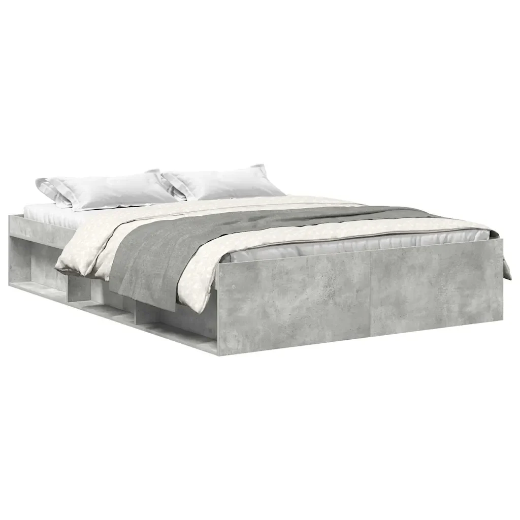 Letto matrimoniale | Letto per adulti | Giroletto Grigio Cemento 150x200 cm King Size