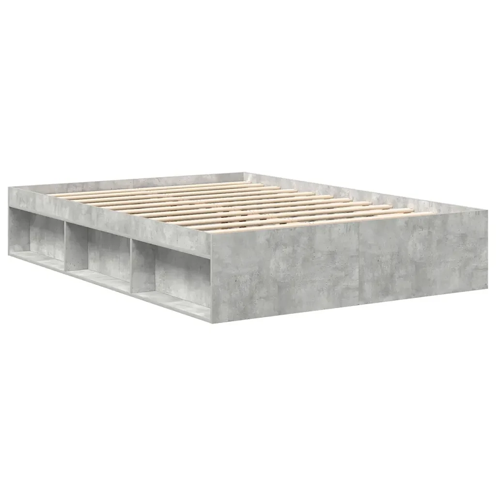 Letto matrimoniale | Letto per adulti | Giroletto Grigio Cemento 150x200 cm King Size - Image 4