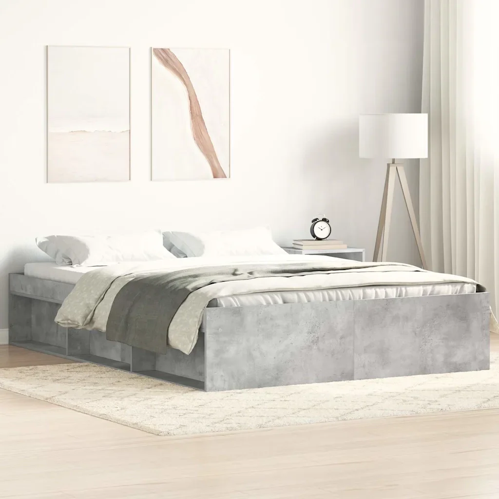 Letto matrimoniale | Letto per adulti | Giroletto Grigio Cemento 160x200 cm - Image 2