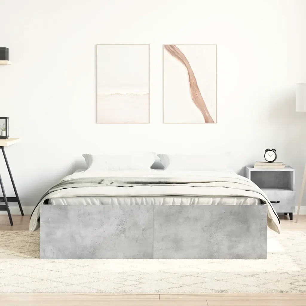 Letto matrimoniale | Letto per adulti | Giroletto Grigio Cemento 160x200 cm - Image 4