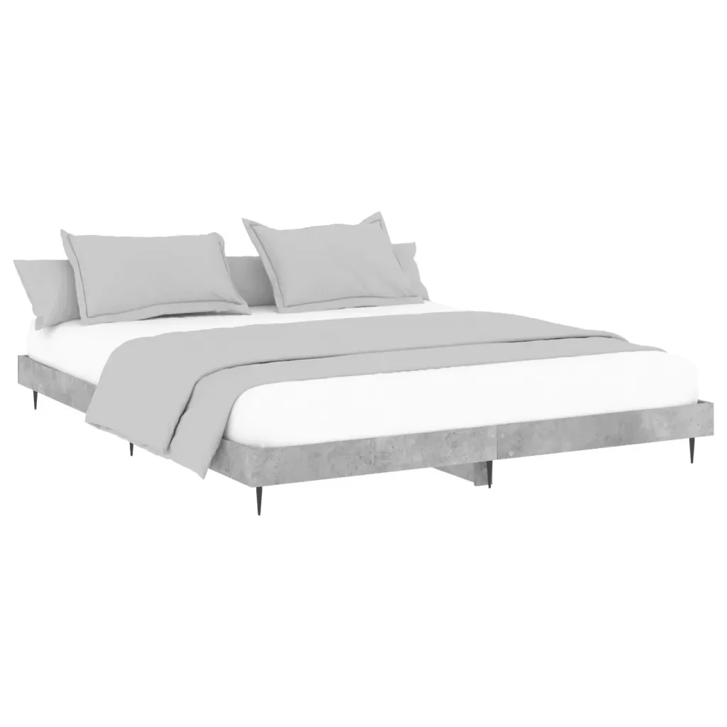 Letto matrimoniale | Letto per adulti | Giroletto Grigio Cemento 160x200 cm in Legno Multistrato - Image 3