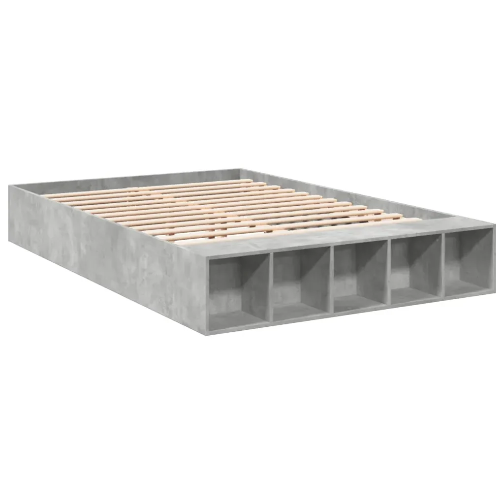 Letto matrimoniale | Letto per adulti | Giroletto Grigio Cemento 160x200 cm in Legno Multistrato - Image 4