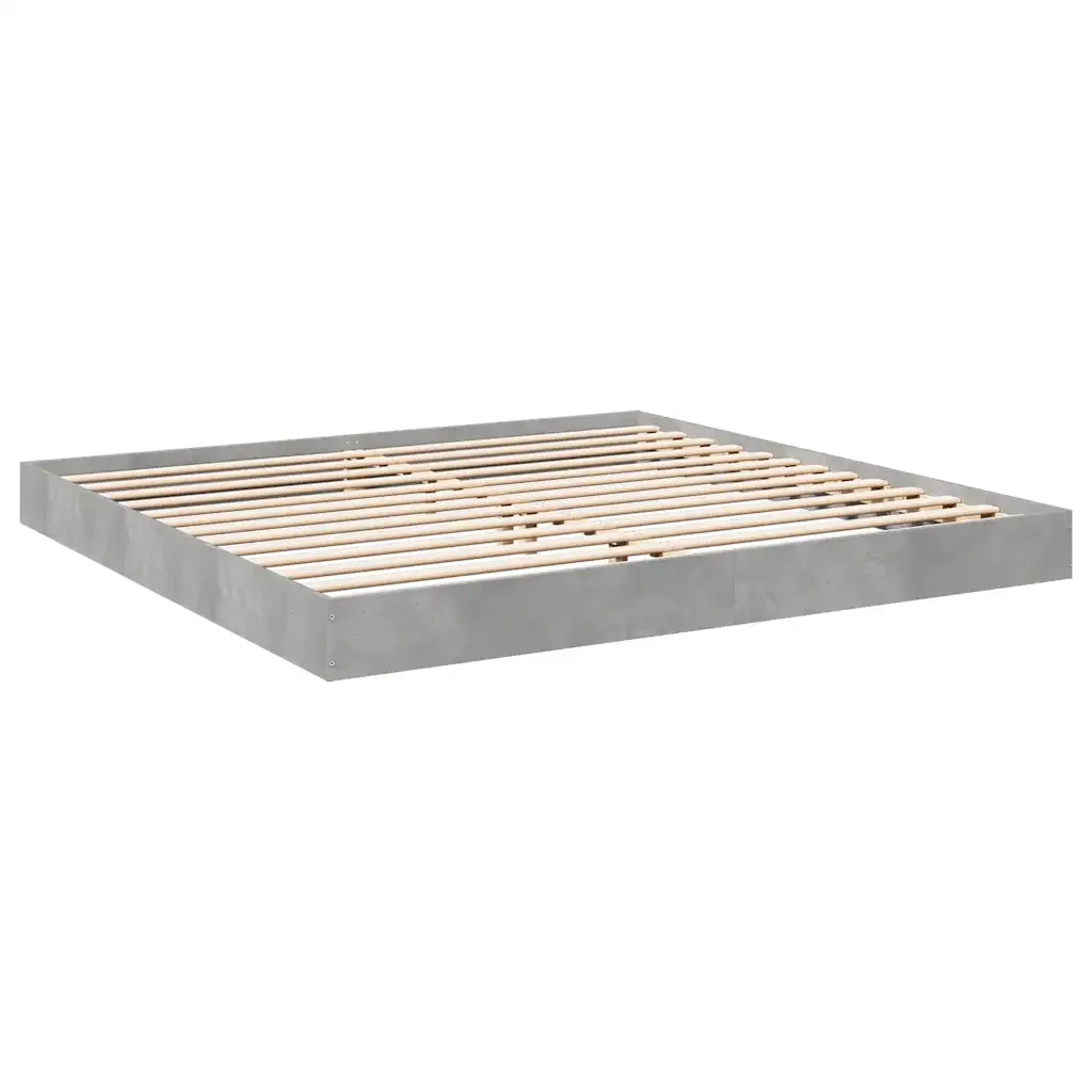 Letto matrimoniale | Letto per adulti | Giroletto Grigio Cemento 180x200 cm in Legno Multistrato - Image 4