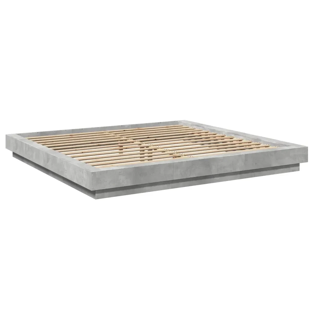 Letto matrimoniale | Letto per adulti | Giroletto Grigio Cemento 180x200 cm in Legno Multistrato - Image 4