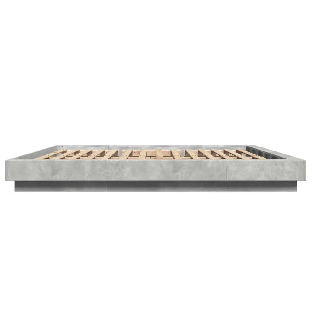 Letto matrimoniale | Letto per adulti | Giroletto Grigio Cemento 180x200 cm in Legno Multistrato - Image 5
