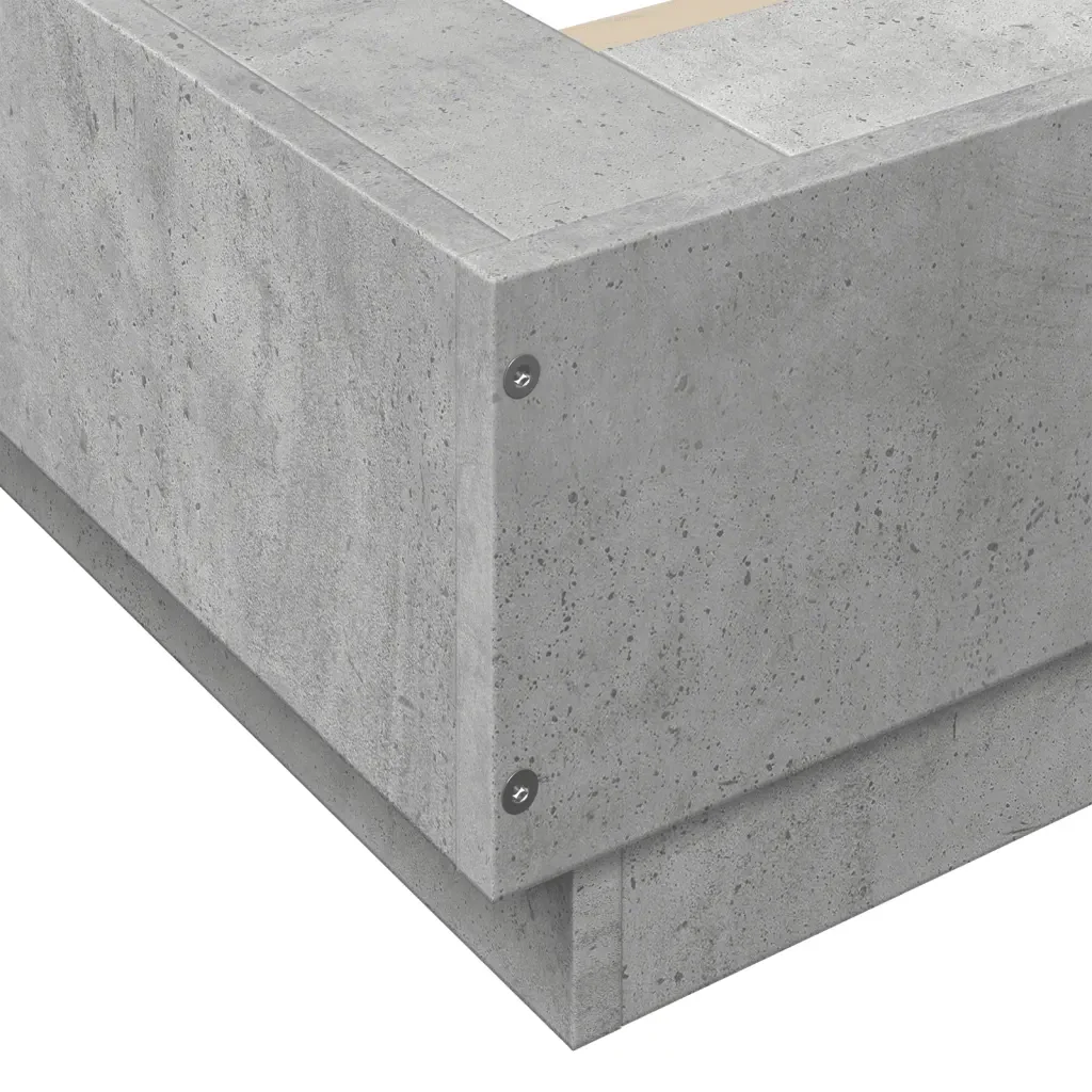 Letto matrimoniale | Letto per adulti | Giroletto Grigio Cemento 180x200 cm in Legno Multistrato - Image 7